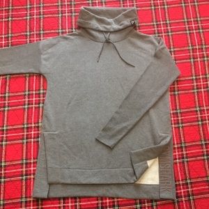 Gymshark Gray Funnel Neck Oversized Ribbed Slounge Pullover Sweatshirt Small